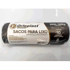 Saco Lixo ORLEPLAST 200L 85X115 Rolo 10un